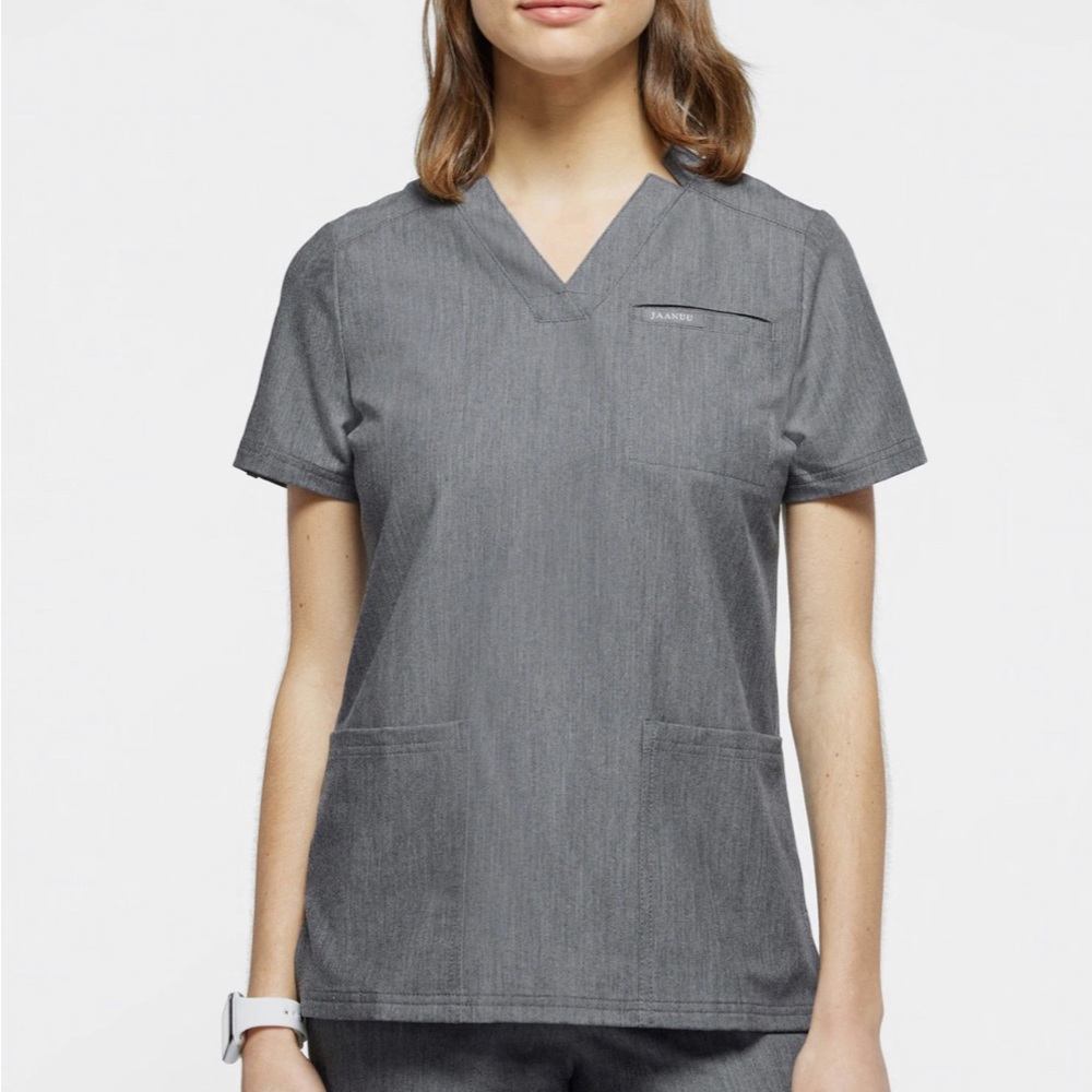 Jaanuu Heather Grey Scrub Set